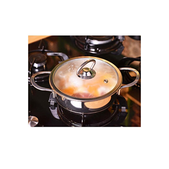 Bambum Daphne - Çelik Tencere Sığ 16x5 Cm