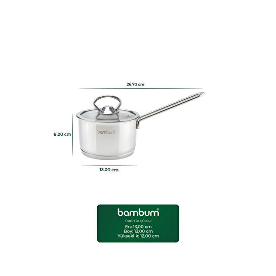 Bambum Poppy - Kaçerola Paslanmaz Çelik 12x8 Cm B3059
