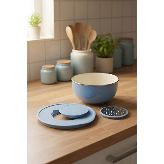 Bambum Nostalji Karıştırma Kabı Mavi 24 Cm