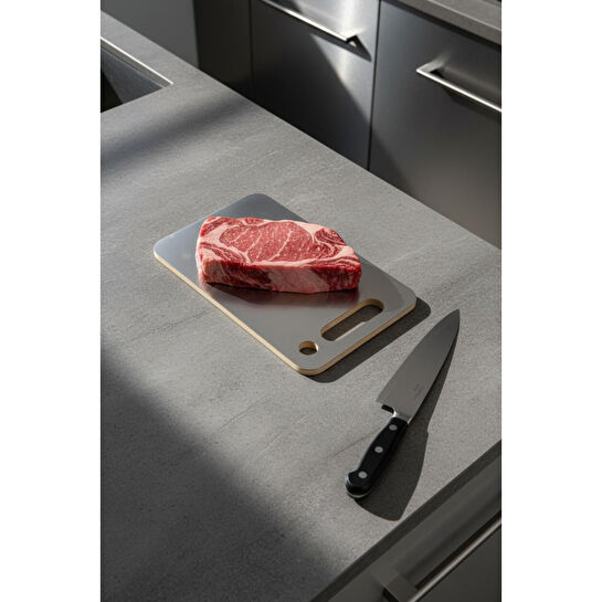 Bambum Stan Çift Yüzey Bambu Ve Çelik Kesme Tahtası Küçük