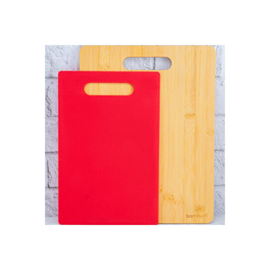 Bambum Leona Ikili Kesme Tahtası Kırmızı