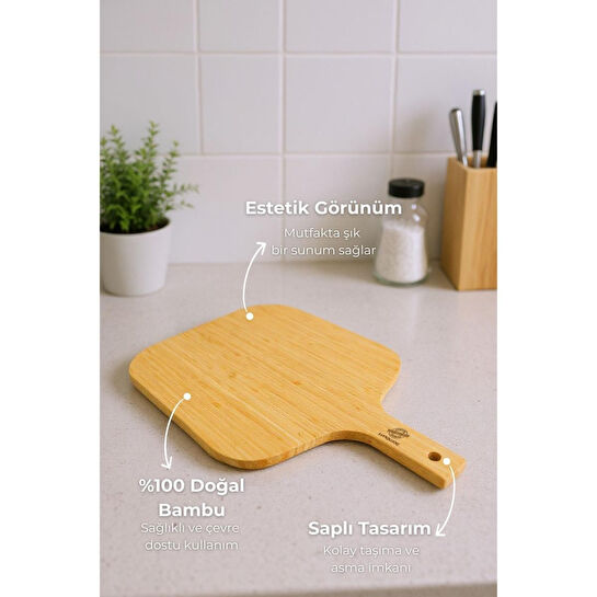 Bambum Puyol Kulplu Kesme Tahtası Dikdörtgen