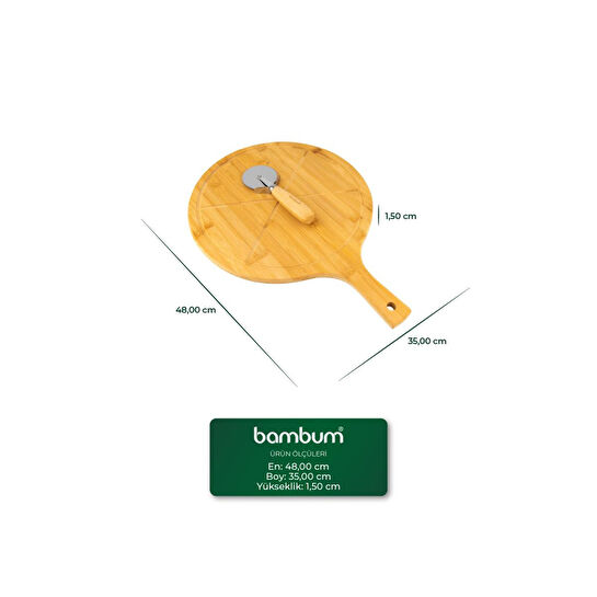 Bambum Napoli - Döner Bıçaklı Yuvarlak Pizza Tahtası