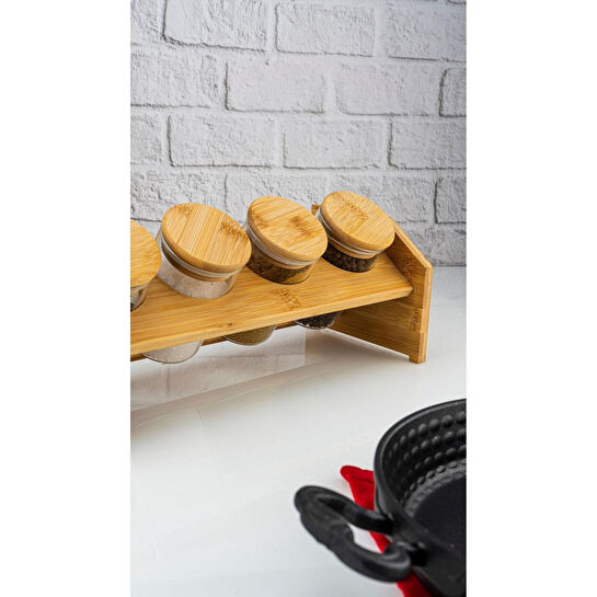 Bambum Tier 5 Parça Tek Katlı Standlı Baharatlık Küçük