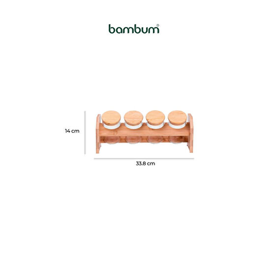 Bambum Tier 5 Parça Tek Katlı Standlı Baharatlık Küçük