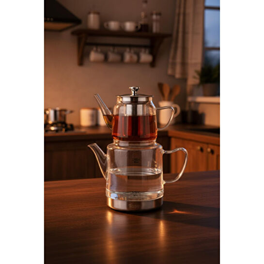 Bambum Gramor Çelik İndüksiyon Tabanlı Cam Çaydanlık