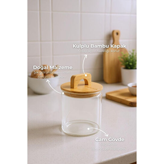 Bambum Ciri Bambu Kapaklı Baharatlık 12 Cm