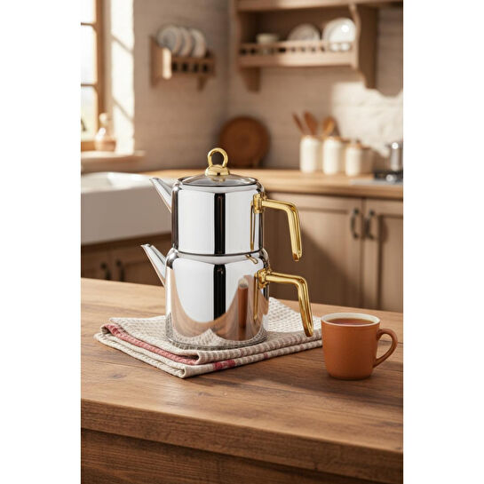 Bambum Thales Çelik Çaydanlık Takımı Gold