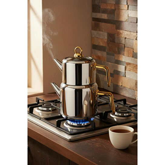 Bambum Thales Çelik Çaydanlık Takımı Gold