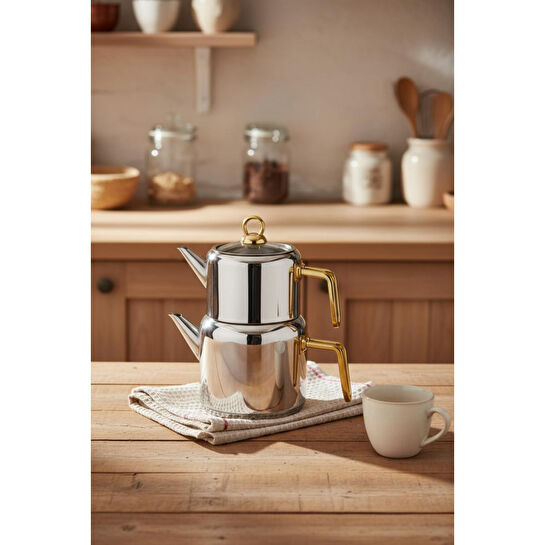 Bambum Thales Çelik Çaydanlık Takımı Gold