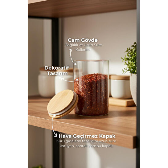 Bambum Ciri Bambu Kapaklı Baharatlık 15 Cm