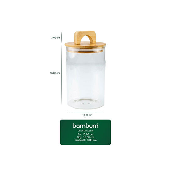 Bambum Ciri Bambu Kapaklı Baharatlık 15 Cm