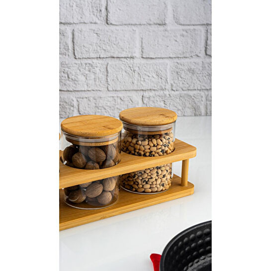 Bambum Andra 4 Parça Standlı Baharatlık Seti Küçük