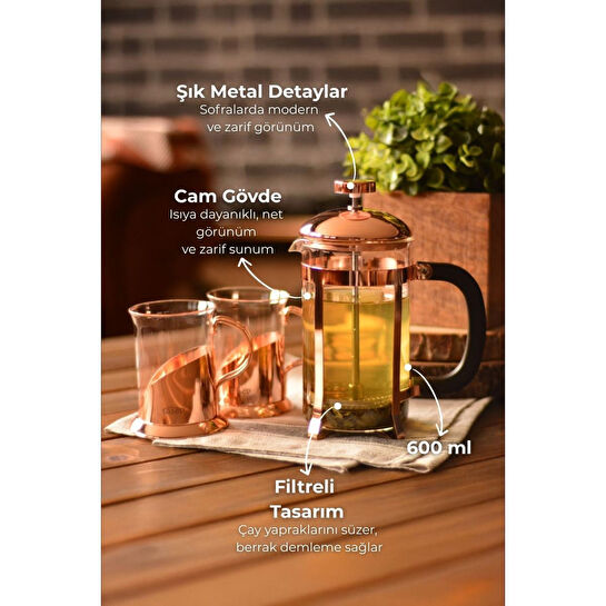 Bambum Taşev Holmes French Press Set 600 Ml