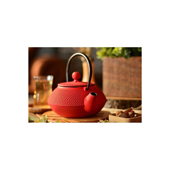 Bambum Taşev T2765 Linden Sümbül 750 Ml Kırmızı Döküm Demlik Çaydanlık