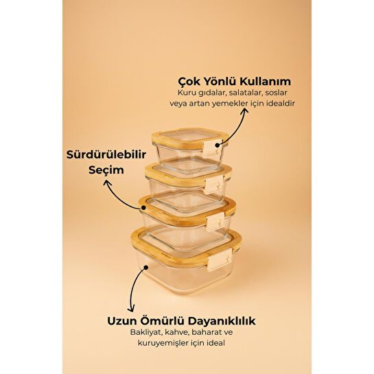 Bambum Poira 4'lü Saklama Seti