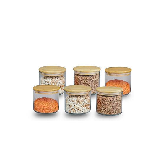 Bambum Melis - 6'lı Cam Saklama Seti Küçük