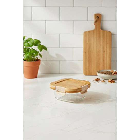 Bambum Patina Kilitli Cam Saklama Kabı 320 Ml