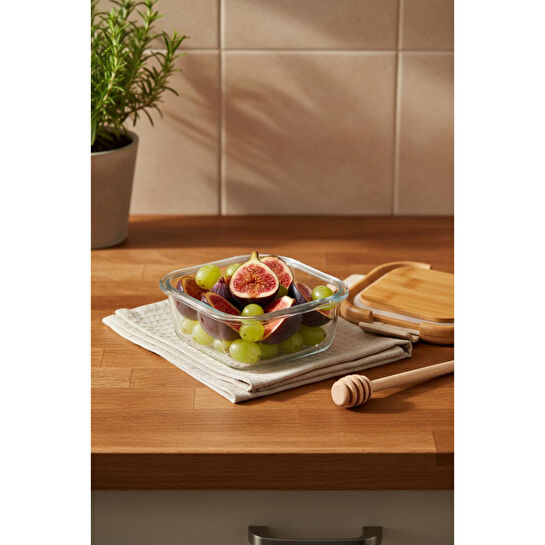 Bambum Patina Kilitli Cam Saklama Kabı 320 Ml