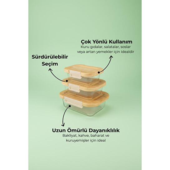 Bambum Satina 3'lü Saklama Seti