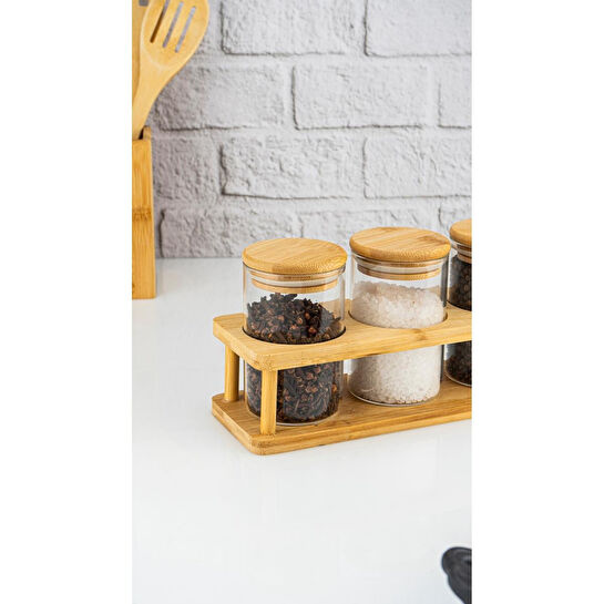 Bambum Andra 4 Parça Standlı Baharatlık Seti Büyük