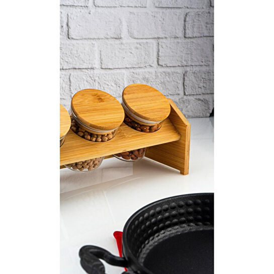 Bambum Tier 5 Parça Tek Katlı Standlı Baharatlık Büyük