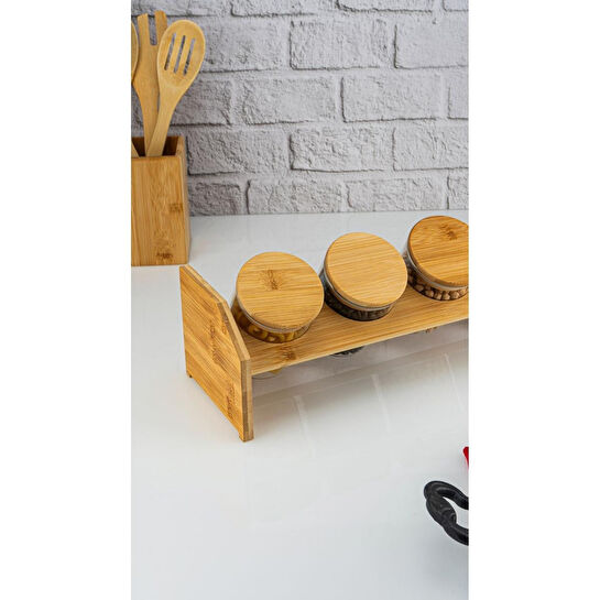 Bambum Tier 5 Parça Tek Katlı Standlı Baharatlık Büyük