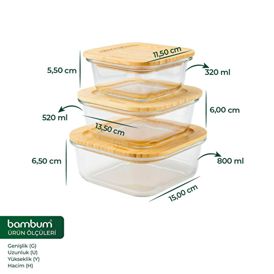 Bambum Lavi Kare 3'lü Set B0454