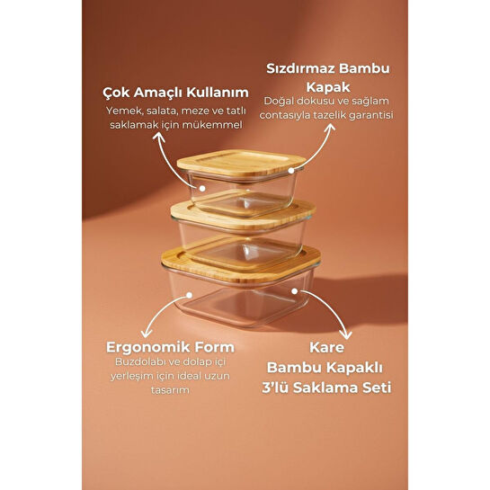 Bambum Lavi Kare 3'lü Set B0454