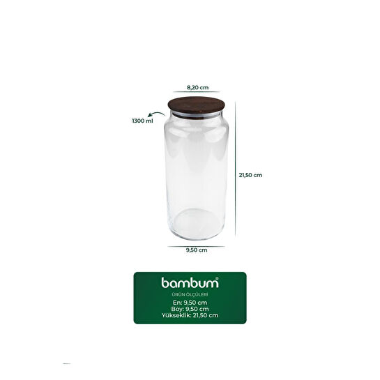 Bambum Nero Zone - Cam Saklama Kabı 1300ml