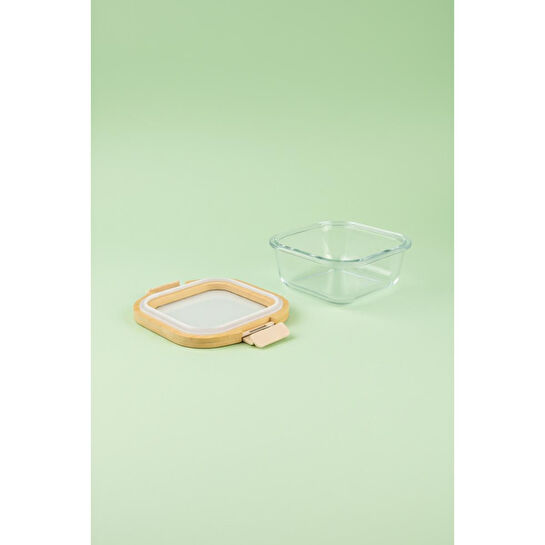 Bambum Poira Cam Kapaklı Kilitli Cam Saklama Kabı 520 Ml