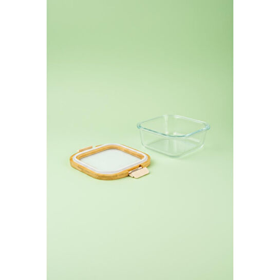 Bambum Poira Cam Kapaklı Kilitli Cam Saklama Kabı 800 Ml