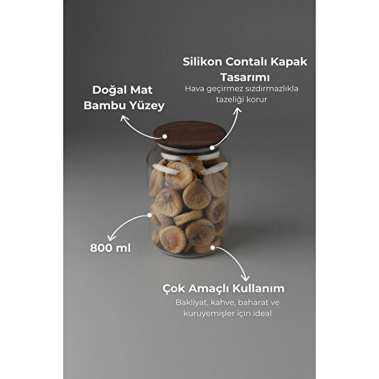 Bambum Nero Zone Cam Saklama Kabı 800ml