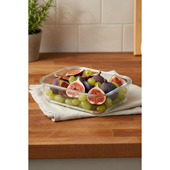 Bambum Moira Cam Kapaklı Kilitli Cam Saklama Kabı 1040 Ml