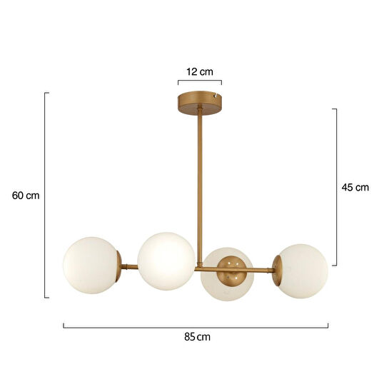 Apliqa Lema 4lü Eskitme Modern Yemek Masası Üstü Yatak Odası Salon Avize