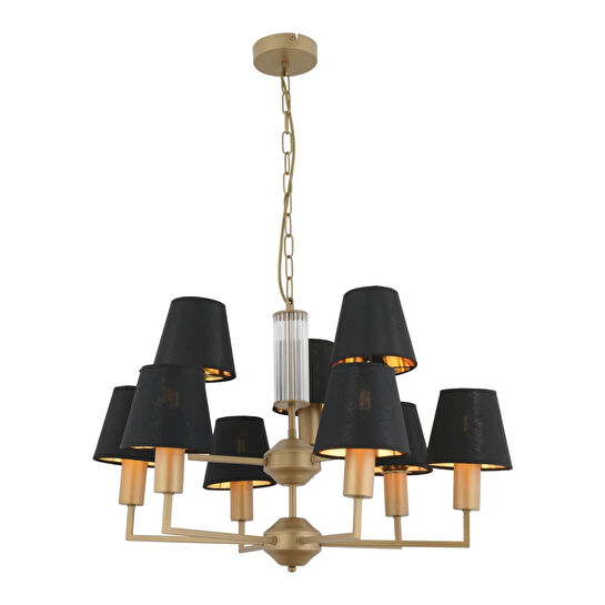 Apliqa Ellery 9'lu Eskitme Siyah Şapkalı Modern Plafonyer Genç Odası Yatak Odası Retro Salon Avize