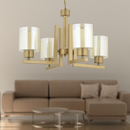 Apliqa Tisse 4 Lü Eskitme Boyalı Çift Camlı Modern Genç Odası Yatak Odası Salon Avize