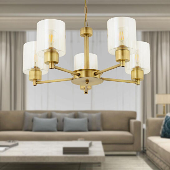 Apliqa Geneva 5 Li Eskitme Modern Yatak Odası Salon Avize