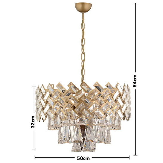 Apliqa Melina Eskitme Kristal Taşlı Salon Avize