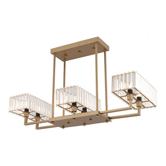 Apliqa Brambles 6'lı Eskitme Kristalli Taşlı Modern Tasarım Kristal Salon Avize