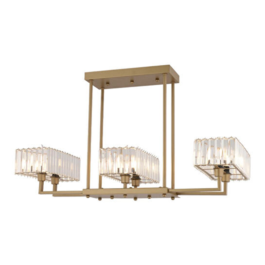 Apliqa Brambles 6'lı Eskitme Kristalli Taşlı Modern Tasarım Kristal Salon Avize