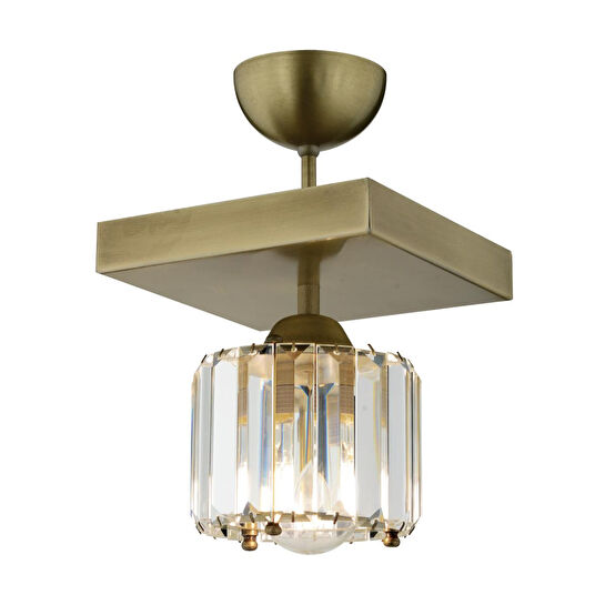 Apliqa Sabrina Tekli Eskitme Plafonyer Kristalli Taşlı Modern Tasarım Kristal Salon Avize