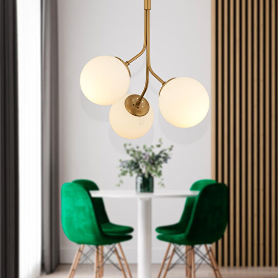 Apliqa Artel 3lü Eskitme Top Avize Modern Sarkıt, Mutfak Yatak Odası Salon Avize