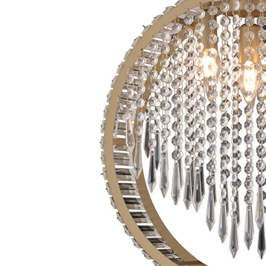 Apliqa Taproot 3lü Eskitme Kristalli Taşlı Modern Tasarım Kristal Salon Avize