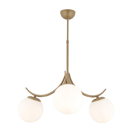 Apliqa Germaine 3'lü Yuvarlak Eskitme Beyaz Camlı Modern Oturma Odası Salon Avize