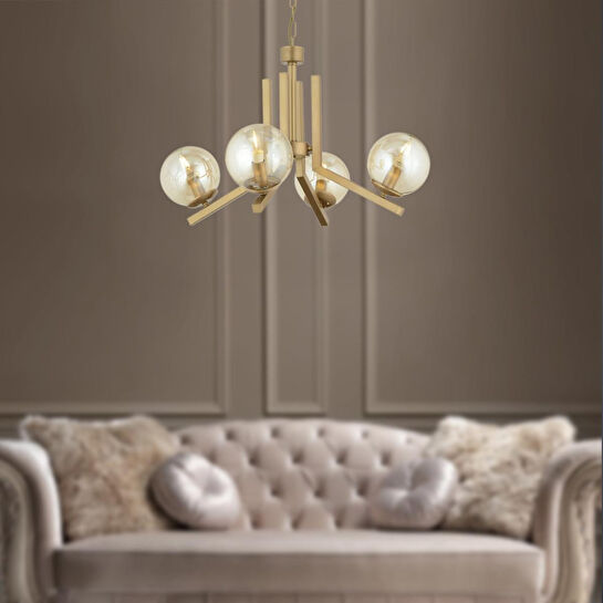 Apliqa Mikel 4 Lü Komple Eskitme Boyalı Bal Camlı Modern Genç Odası Yatak Odası Salon Avize