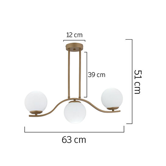 Apliqa Severus 3'lü Eskitme Modern Salon Kafe Restoran İçin Uygun, Salon Avize
