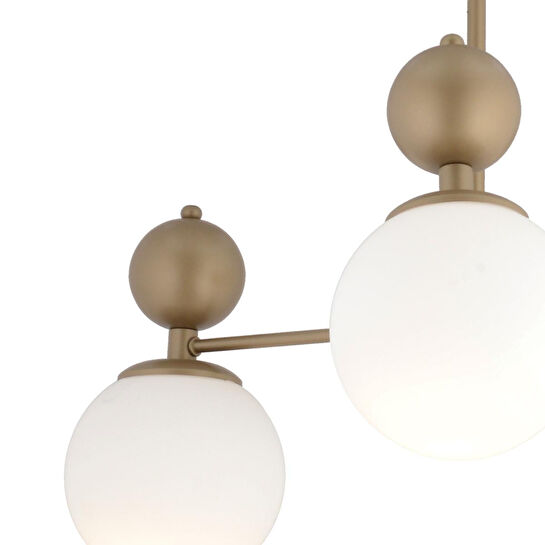 Apliqa Kuvars 3lü Eskitme Beyaz Camlı Modern Koridor Yatak Odası Salon Avize