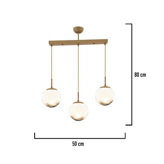Apliqa Mirsad 3lü Sıralı Eskitme Tekli Retro Modern Sarkıt Avize