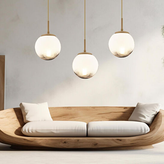 Apliqa Mirsad 3lü Sıralı Eskitme Tekli Retro Modern Sarkıt Avize